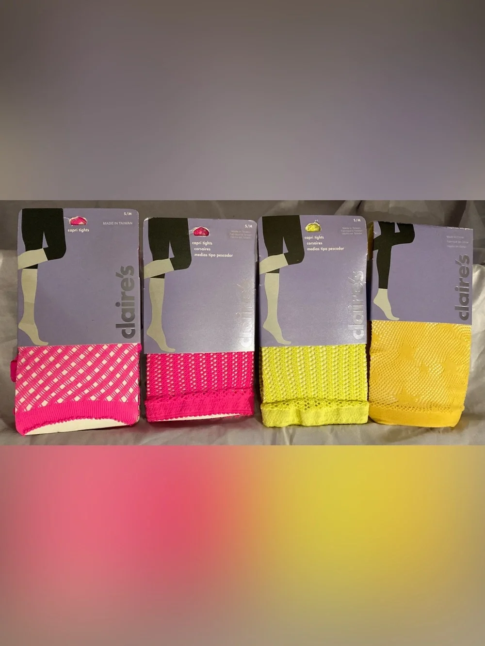 4 Pairs Claire’s Tights, 3 Are Blacklight Reactive